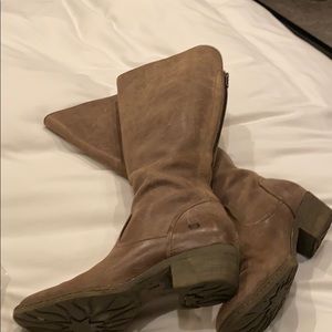 Taupe Leather Tall Boot